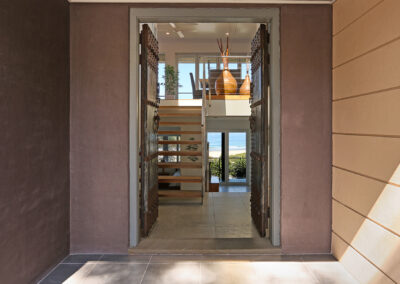 Front door showing inside layout of the house
